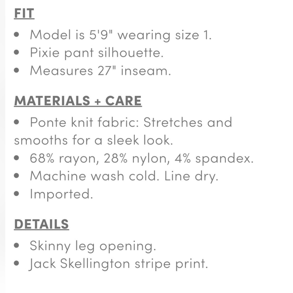 TORRID DISNEY Nightmare Before Christmas Jack Skellington Stripe Ponte Pant! NWT - Picture 7 of 10